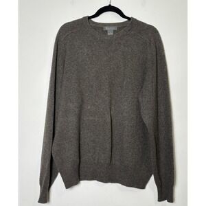 Daniel Cremieux 100% Cashmere Sweater Mens Large Gray Preppy Old Money Classic